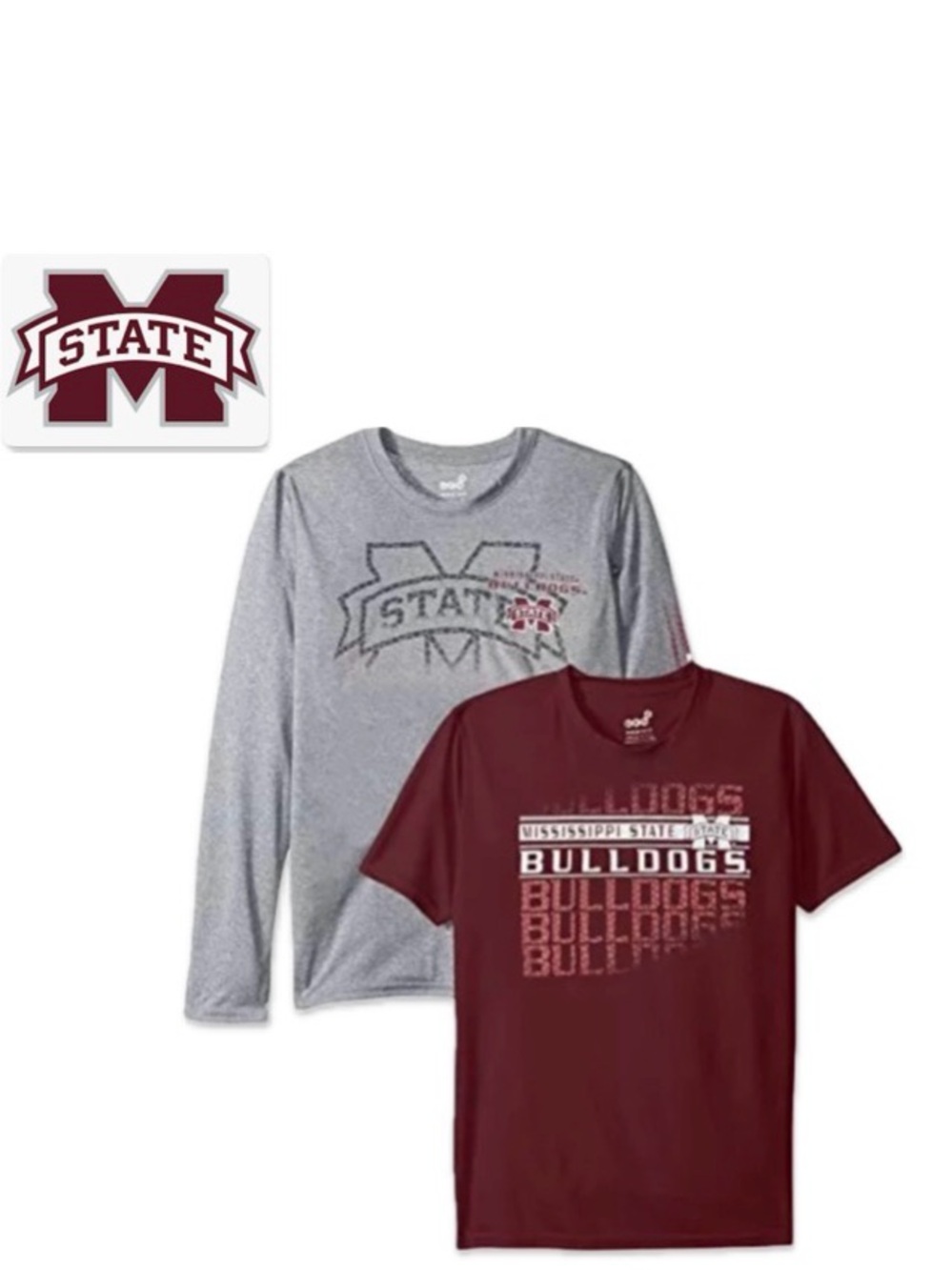 NWT Lot of 2x [Gen2] Mississippi State Bulldogs NCAA Shirts Pack Youth M or L